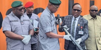 Customs Hands Over 399 Seized Rifles To Small Arms Control Centre