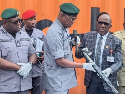 Customs Hands Over 399 Seized Rifles To Small Arms Control Centre
