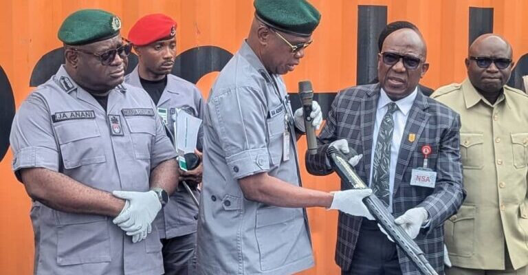 Customs Hands Over 399 Seized Rifles To Small Arms Control Centre