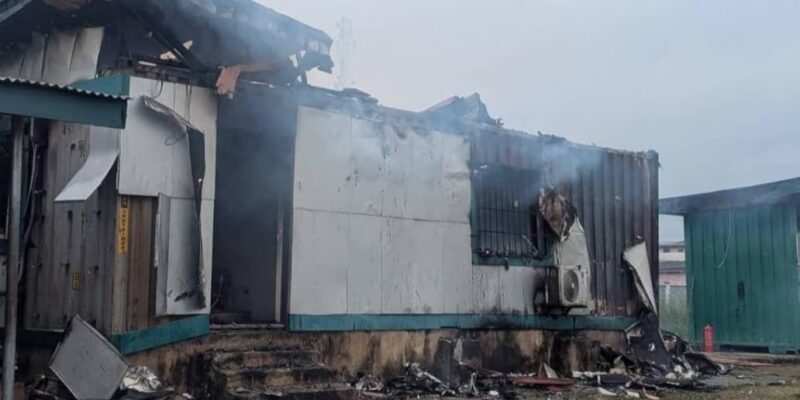 BREAKING: Fire Engulfs Customs Western Marine Command Office In Lagos